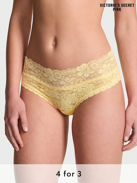 Victoria's Secret PINK Mellow Yellow Hipster Floral Lace Knickers (AM6537) | £9