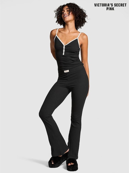 Victoria's Secret PINK Black Ribbed Pyjama Set (AM6555) | £39