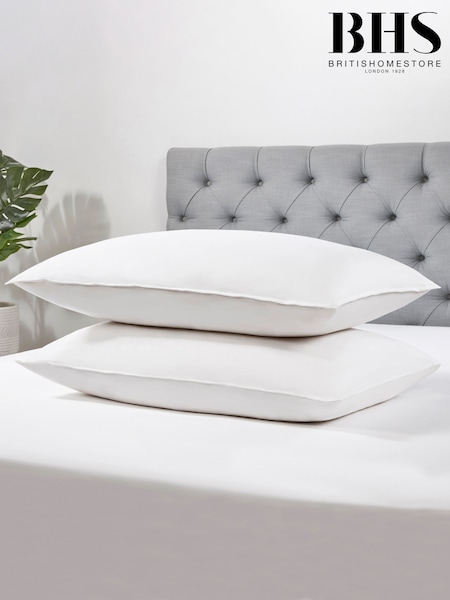 BHS Dreamy Nights All Natural Goose Feather Down 100% Cotton Pillows (AM6566) | £35