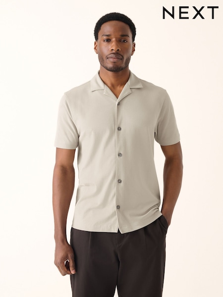 Neutral Putty Short Sleeve Pique Shirt (AM6661) | £20