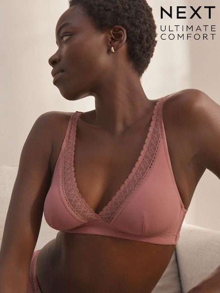 Taupe Bralette Ultimate Comfort Premium Lace & Micro Modal Bra (AM6682) | £20