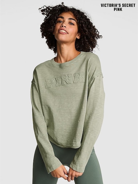 Victoria's Secret PINK Green Garden Jersey Sweatshirt (AM6791) | £35
