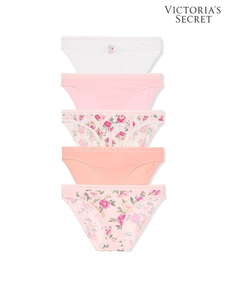 Victoria's Secret White/Pink/Orange Bikini 5 Pack Knickers (AM6804) | £27