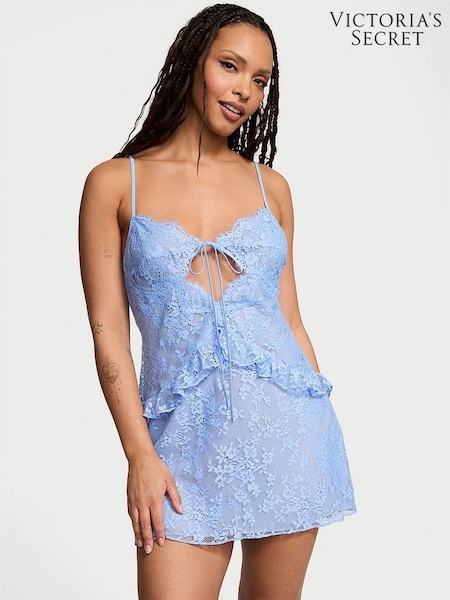 Victoria's Secret Blue Cameo Lace Slip Dress (AM6811) | £69