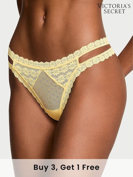 Victoria's Secret Yellow Tulip Double Strap Thong Knickers (AM6856) | £9
