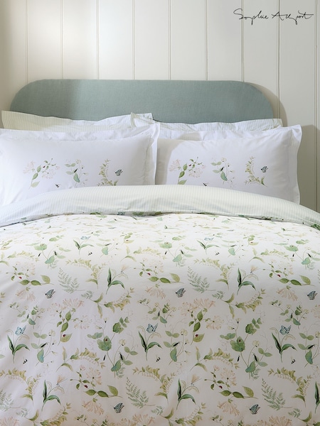 Sophie Allport Green Set Of 2 Wild Floral Pillowcases (AM6996) | £25
