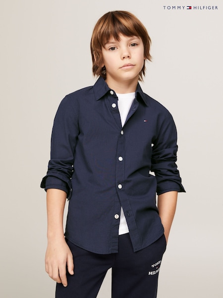 Tommy Hilfiger Blue Stretch Poplin Shirt (AM7047) | £37 - £45