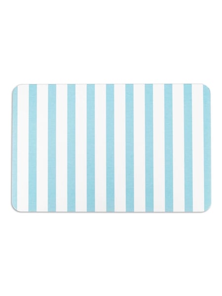 Artsy Mats Blue Stripe Pattern White Stone Non Slip Bath Mat (AM7147) | £30
