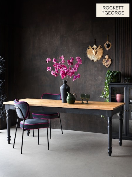 Rockett St George Black Apothecary Style 6 Seater 6 to 8 Seater Dining Table (AM7198) | £849