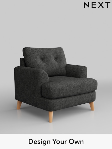 Boucle Weave Easy Clean/Charcoal Grey Parker Buttoned Back (AM7239) | £825
