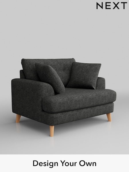 Boucle Weave Easy Clean/Charcoal Grey Parker Buttoned Back (AM7239) | £925