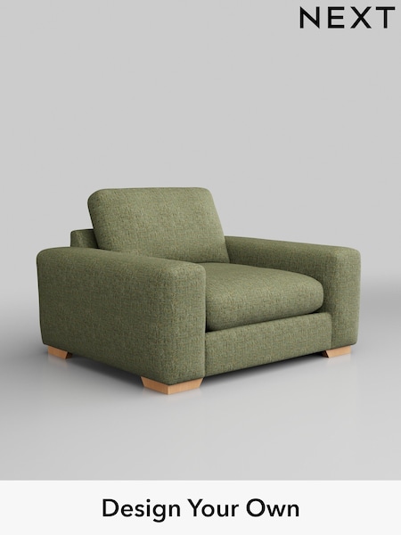 Chunky Boucle Easy Clean/Mid Green Houghton Deep Relaxed Sit (AM7244) | £1,025