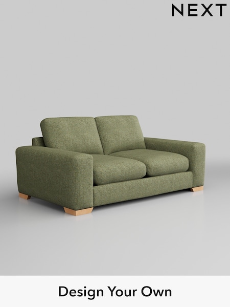 Chunky Boucle Easy Clean/Mid Green Houghton Deep Relaxed Sit (AM7244) | £1,325
