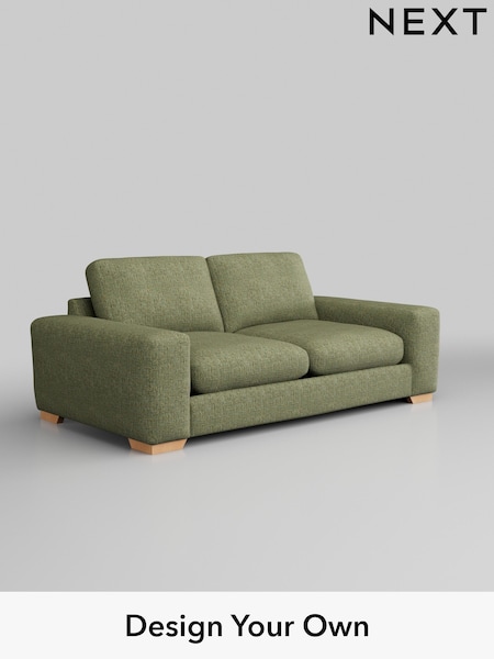 Chunky Boucle Easy Clean/Mid Green Houghton Deep Relaxed Sit (AM7244) | £1,425