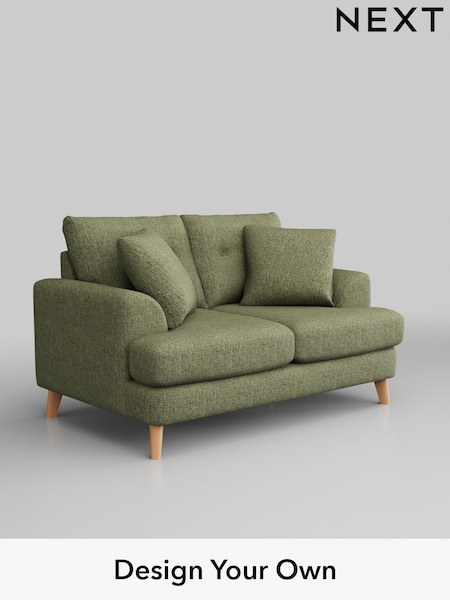 Chunky Boucle Easy Clean/Mid Green Parker Buttoned Back (AM7256) | £1,225
