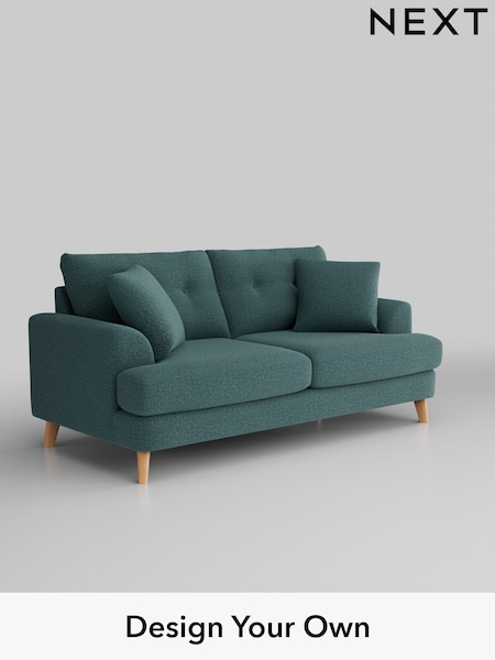 Chunky Chenille/Mid Teal Green Parker Buttoned Back (AM7269) | £1,425