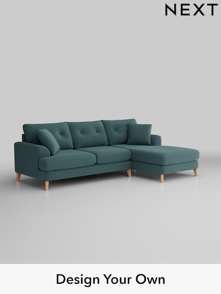 Chunky Chenille/Mid Teal Green Parker Buttoned Back (AM7269) | £2,199