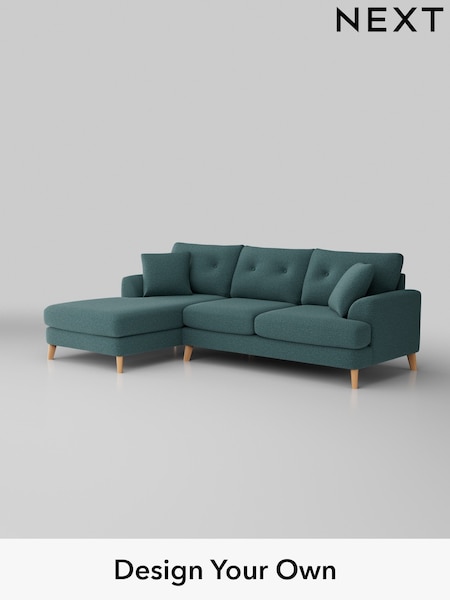 Chunky Chenille/Mid Teal Green Parker Buttoned Back (AM7269) | £2,199