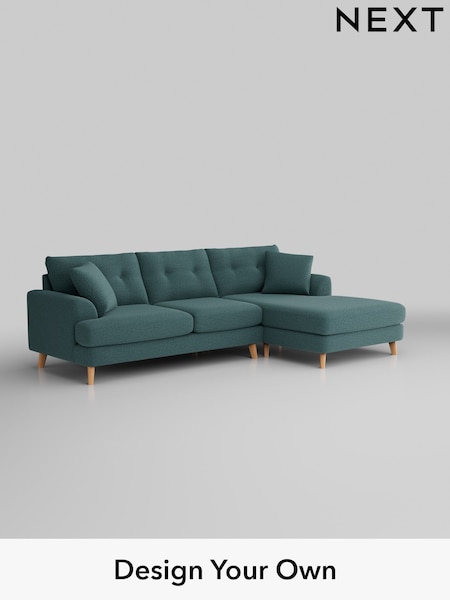 Chunky Chenille/Mid Teal Green Parker Buttoned Back (AM7269) | £2,350