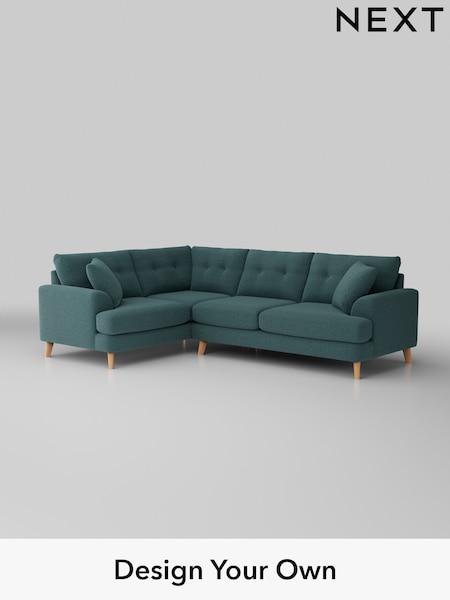 Chunky Chenille/Mid Teal Green Parker Buttoned Back (AM7269) | £2,375