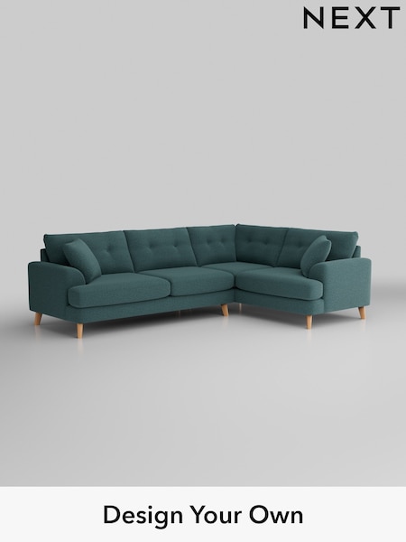 Chunky Chenille/Mid Teal Green Parker Buttoned Back (AM7269) | £2,475