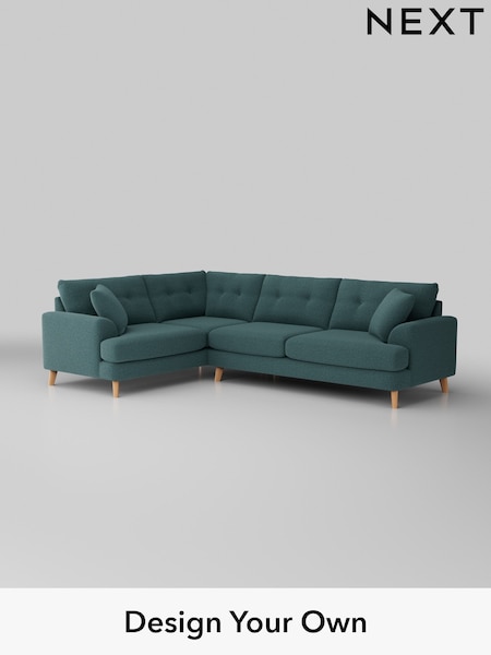 Chunky Chenille/Mid Teal Green Parker Buttoned Back (AM7269) | £2,475
