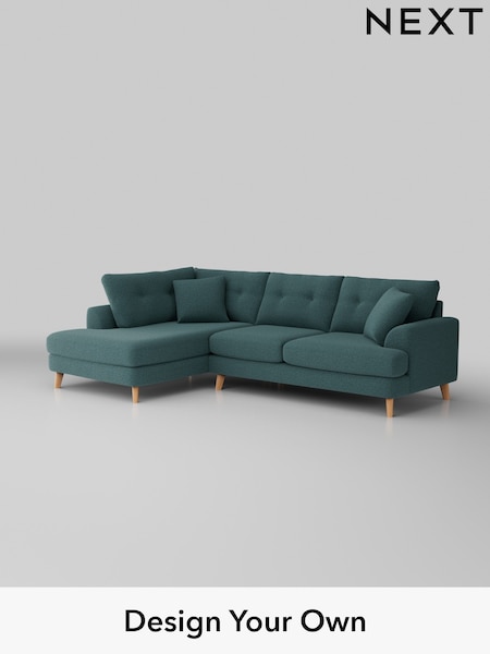 Chunky Chenille/Mid Teal Green Parker Buttoned Back (AM7269) | £2,325