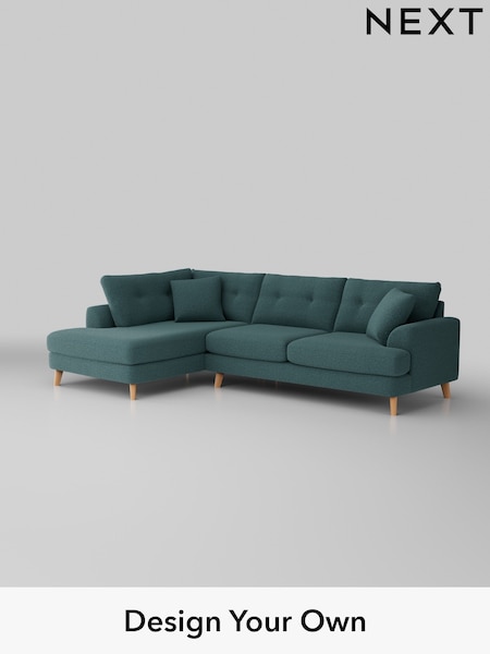 Chunky Chenille/Mid Teal Green Parker Buttoned Back (AM7269) | £2,425