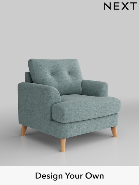 Chunky Chenille/Light Teal Green Parker Buttoned Back (AM7292) | £925
