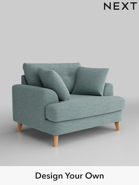 Chunky Chenille/Light Teal Green Parker Buttoned Back (AM7292) | £1,025