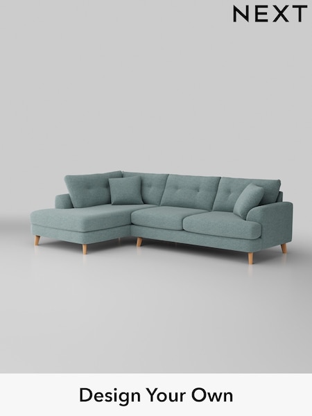 Chunky Chenille/Light Teal Green Parker Buttoned Back (AM7292) | £2,425