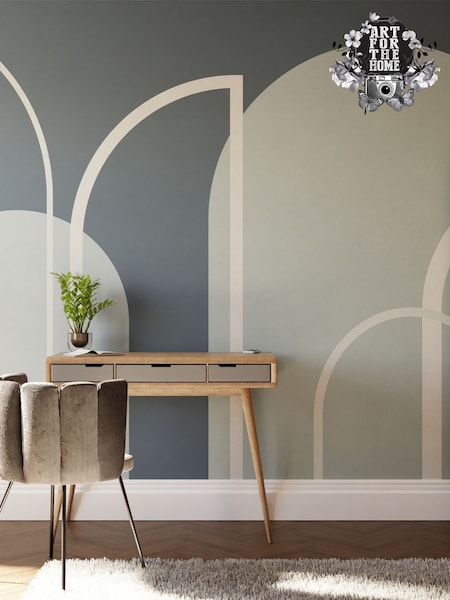 Art For The Home Navy Linear Arch Fixed Size 4M Mural (AM7300) | £240