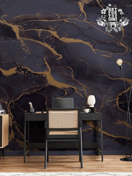 Art For The Home Navy Gold Marble Fixed Size 3M Mural (AM7305) | £195