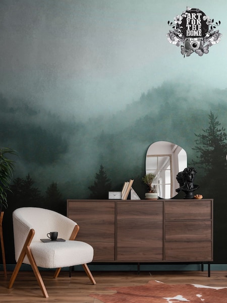 Art For The Home Teal Misty Landscape Fixed Size 3M Mural (AM7321) | £195