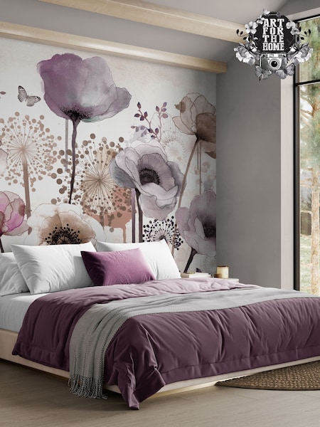 Art For The Home Purple Poppy Fixed Size 4M Mural (AM7325) | £240