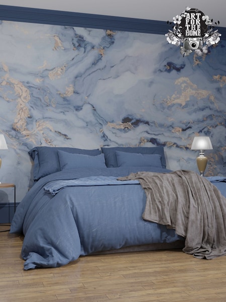 Art For The Home Navy Gold Gilded Stone Fixed Size 3M Mural (AM7357) | £195