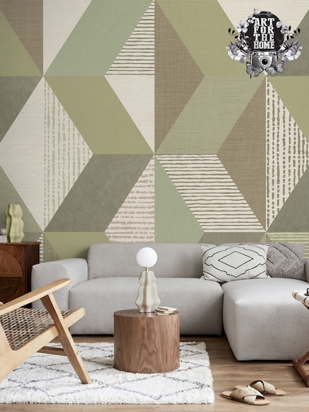 Art For The Home Sage Geo Fixed Size 4M Mural (AM7362) | £240