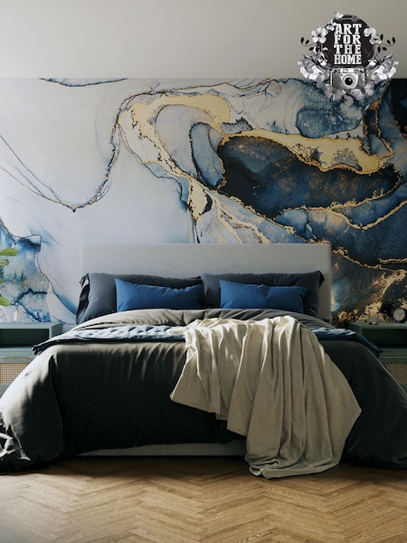Art For The Home Navy Agate Marble Fixed Size 3M Mural (AM7368) | £195
