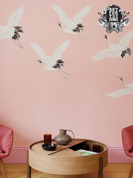 Art For The Home Blush Cranes In Flight Fixed Size 3M Mural (AM7387) | £195