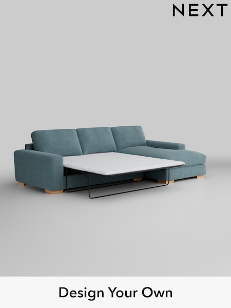 Fine Chenille Easy Clean/Mid Blue Houghton Deep Relaxed Sit (AM7415) | £2,825
