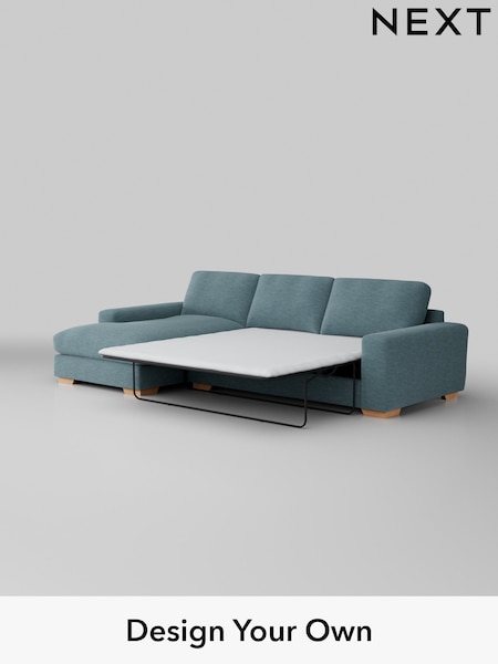 Fine Chenille Easy Clean/Mid Blue Houghton Deep Relaxed Sit (AM7415) | £2,825