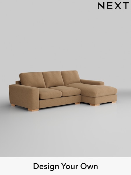 Fine Chenille Easy Clean/Mid Sand Beige Houghton Deep Relaxed Sit (AM7418) | £2,125