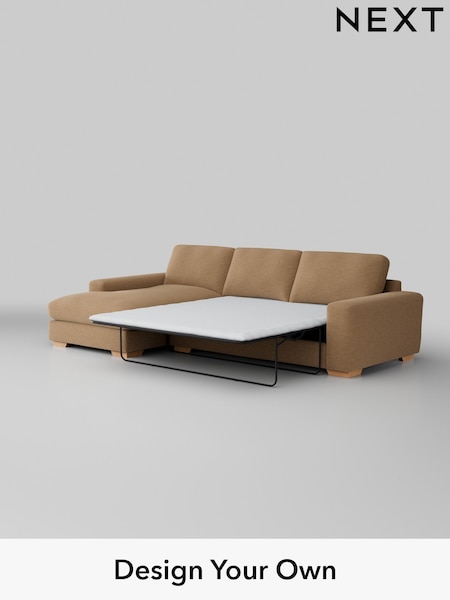 Fine Chenille Easy Clean/Mid Sand Beige Houghton Deep Relaxed Sit (AM7418) | £2,825