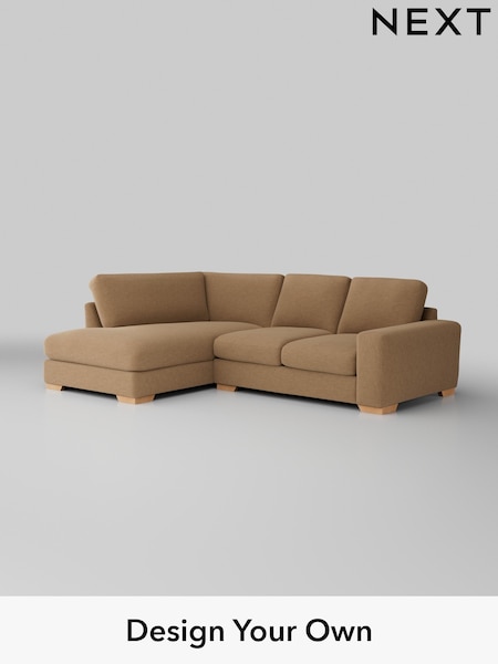 Fine Chenille Easy Clean/Mid Sand Beige Houghton Deep Relaxed Sit (AM7418) | £2,150