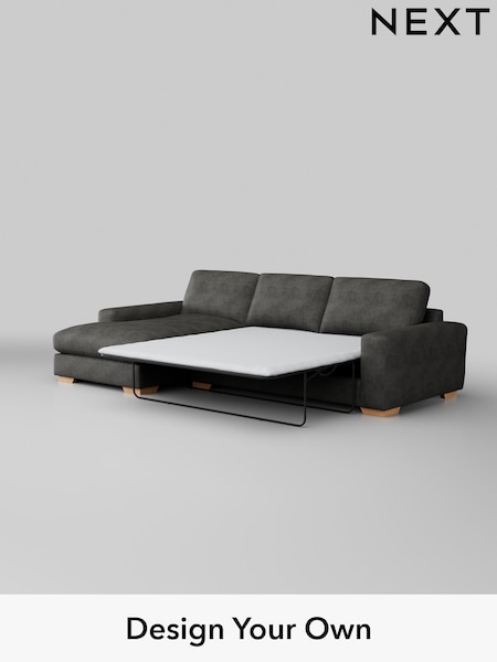 Monza Faux Leather Easy Clean/Dark Grey Houghton Deep Relaxed Sit (AM7439) | £2,825