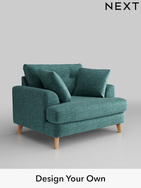 Plush Chenille/Dark Teal Green Parker Buttoned Back (AM7448) | £1,025