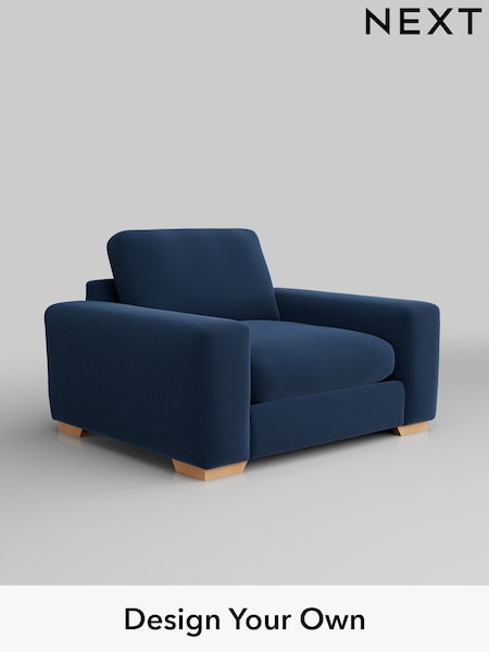 Plush Velvet Easy Clean/Airforce Blue Houghton Deep Relaxed Sit (AM7463) | £1,025
