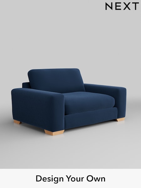 Plush Velvet Easy Clean/Airforce Blue Houghton Deep Relaxed Sit (AM7463) | £1,225