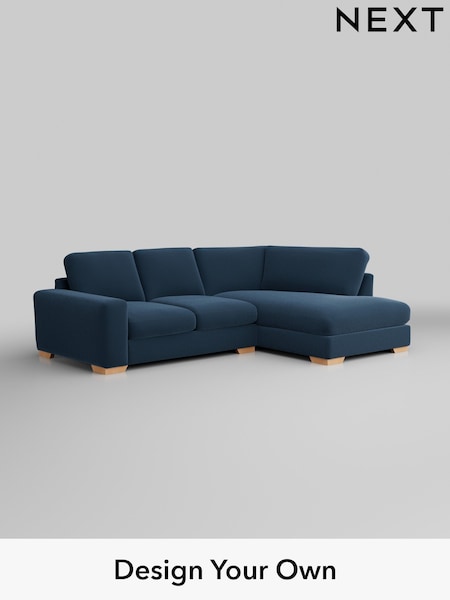 Plush Velvet Easy Clean/Airforce Blue Houghton Deep Relaxed Sit (AM7463) | £2,150