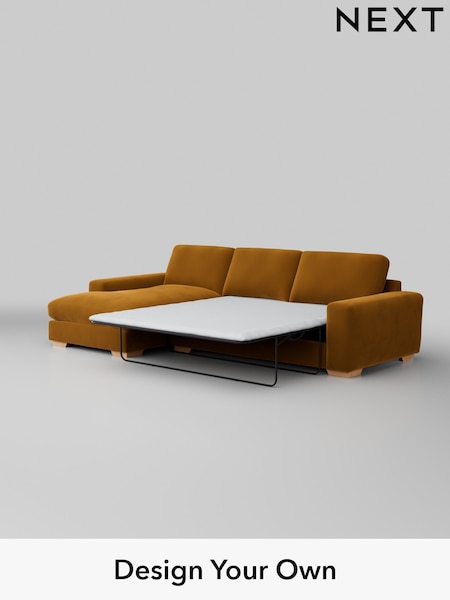 Plush Velvet Easy Clean/Mustard Yellow Houghton Deep Relaxed Sit (AM7481) | £2,825